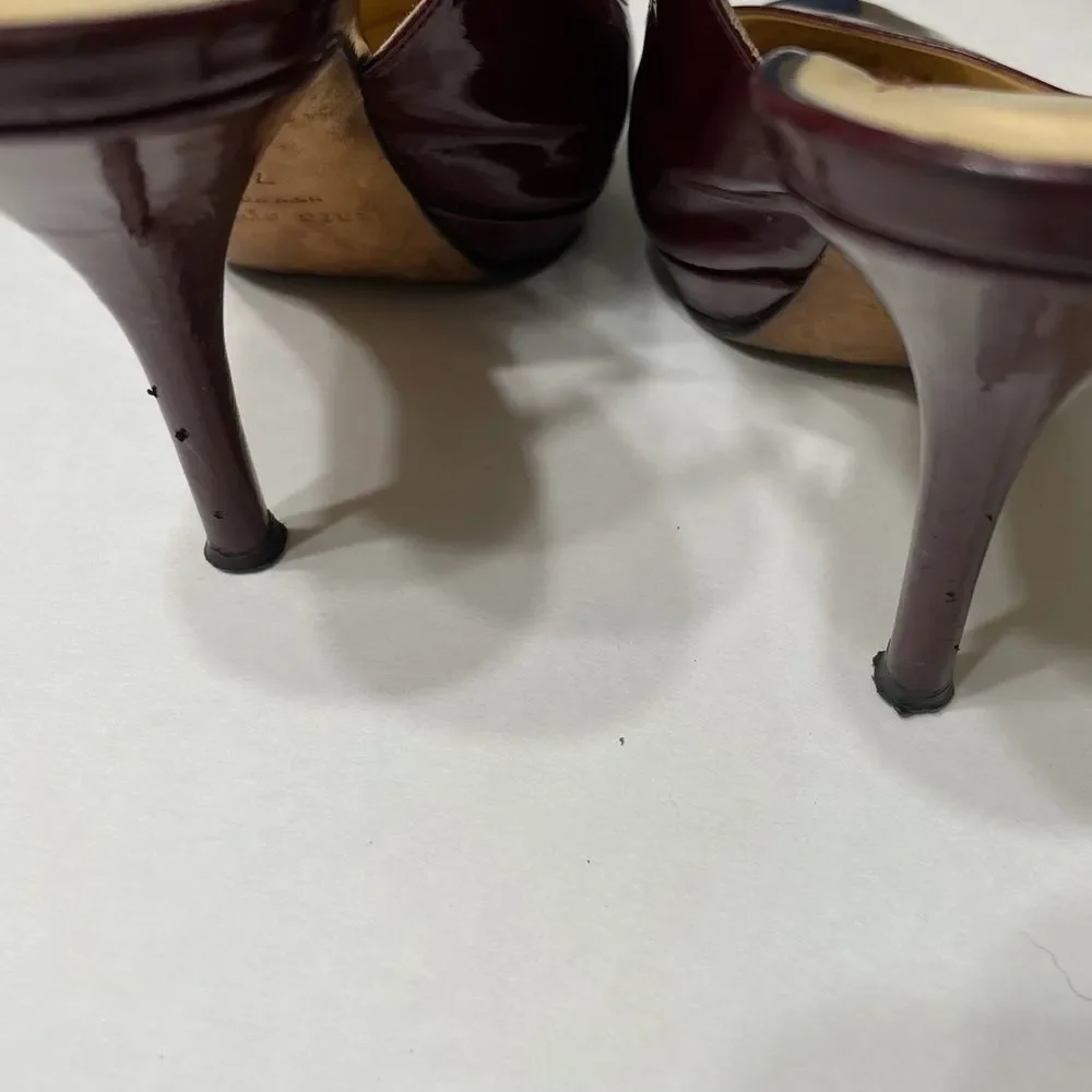 Kate Spade Maroon Patent Leather‎ Slingback Heels